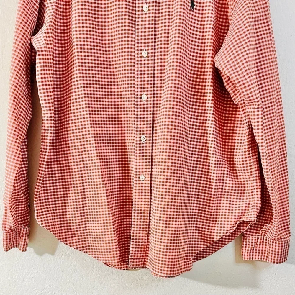 Polo Ralph Lauren Custom Fit Gingham Long Sleeve Button Down Shirt Size XL